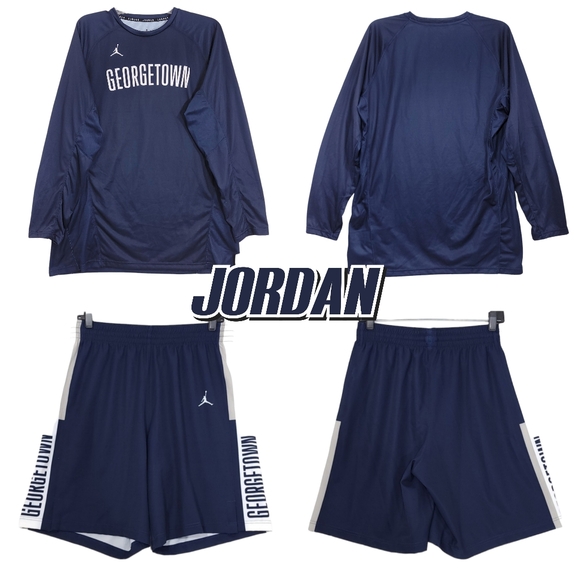 Jordan Georgetown Hoyas Performance Basketball 🏀 Shirt & Shorts Women's LG - Picture 1 of 7